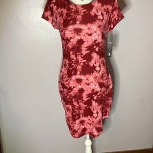 No Boundaries shirttail dress. Camouflage, daisies, black, and tie dye print.